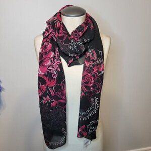 NWT Northern Reflections Black Pink White Rectangular Scarf Shawl Wrap​​…​